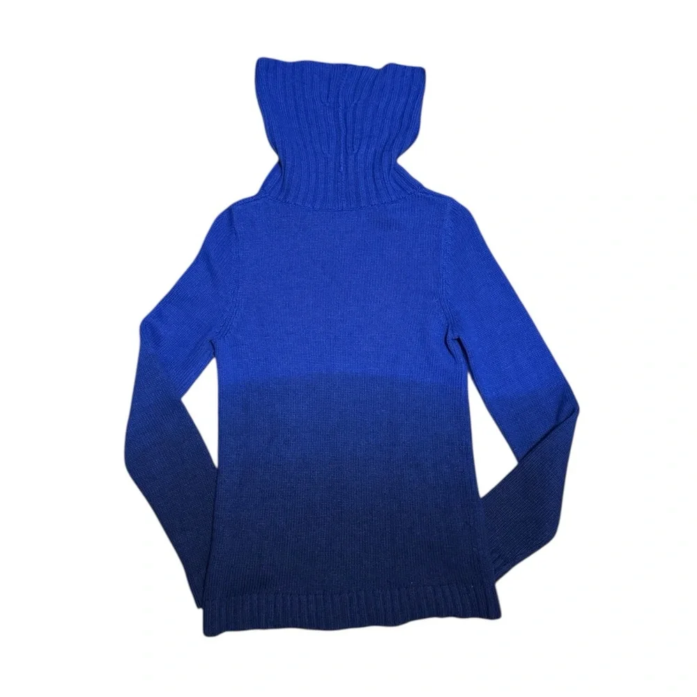 ❌SOLD❌ LACOSTE Women’s Wool-Cashmere Blend Ombré Turtleneck Sweater - X-Small - Picture 3 of 6